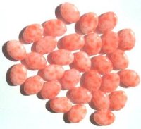 30 12x9mm Flat Oval Coral White Marble
